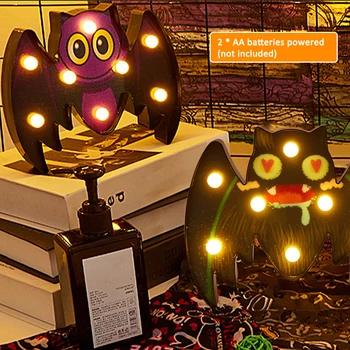 

LEDs Decorative Light for Halloween Colorful Spider/Bat/Skull/Pumpkins Lights Batterys Powered Warm Light Table Lamp Halloween