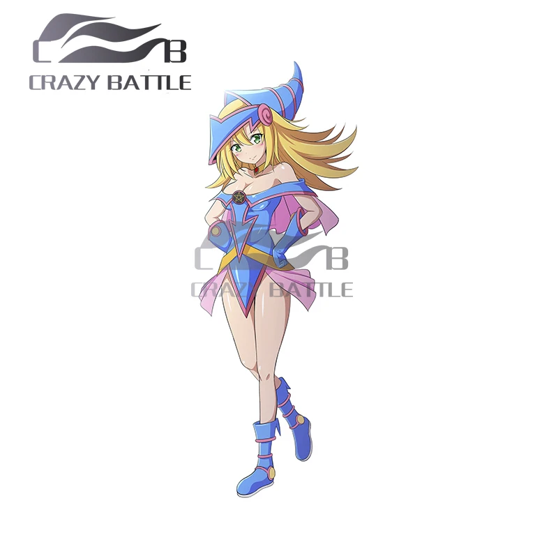 Crazy Battle 13 x 4.8cm Dark Magician Girl Yu-Gi-Oh Anime Motorcycle Helmet Creative Laptop Personality Waterproof Bumper Decal |