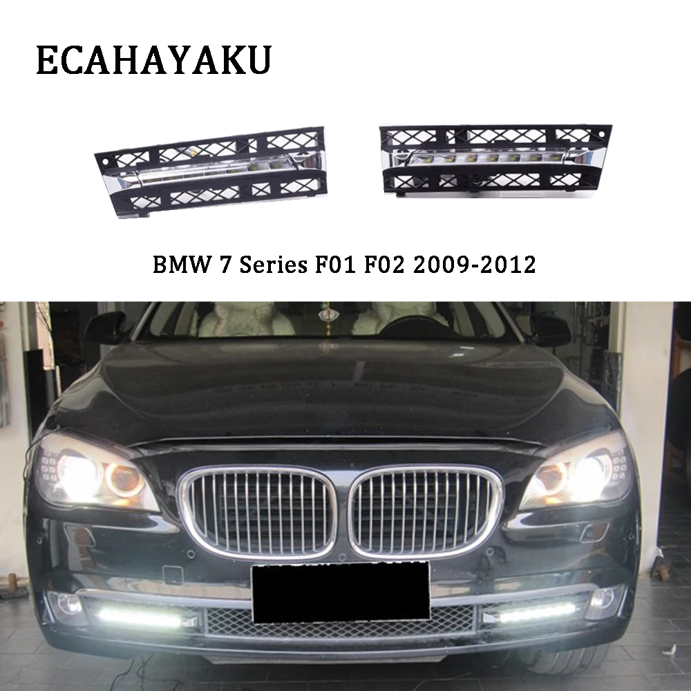 ECAHAYAKU 1 пара светодиодный дневный ходовой светильник DRL для BMW 7 серии F01 F02 2009 2010 2011