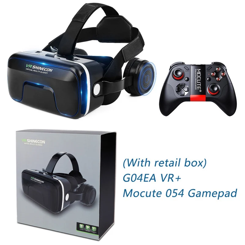 VR with mocute054 Shinecon Модернизированный Z4 VR Большой Просмотр захватывающий опыт Vr box 3D очки виртуальной реальности со стереонаушниками с gampad - Цвет: VR with mocute054