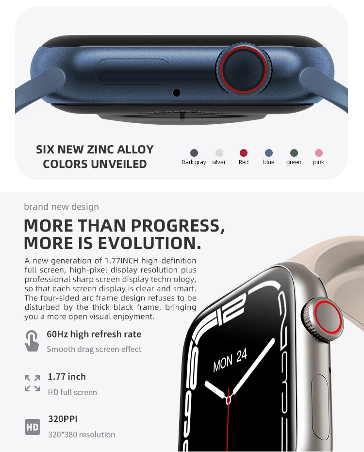 Smartwatch Series 7 HW37 Smart Watch Dial Call Waterproof Countdown Blood glucose measurement Fitness Band PK HW22plus W26 IWO13