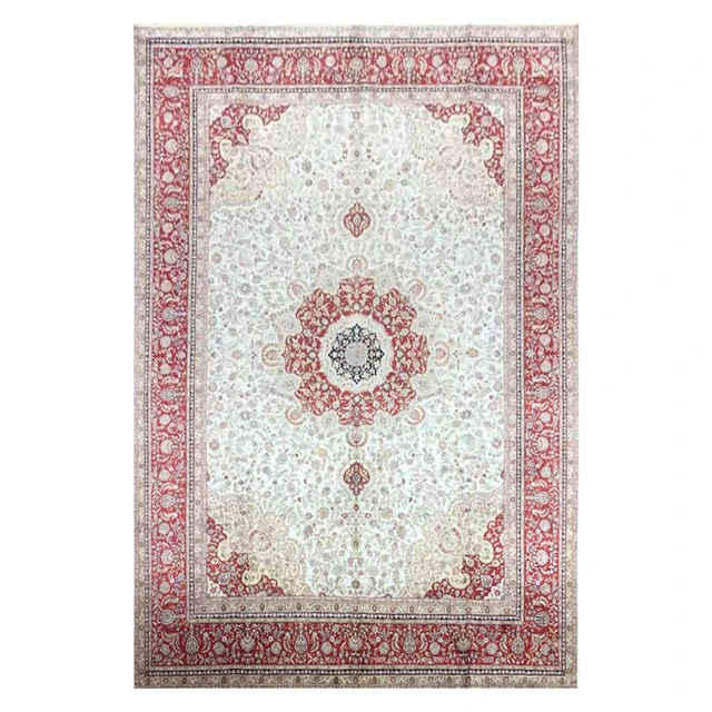 $US $13.200.00 10'x14' Oriental Living Room Hand Knotted Silk Carpets Persian Design Silk Rugs For Parlor
