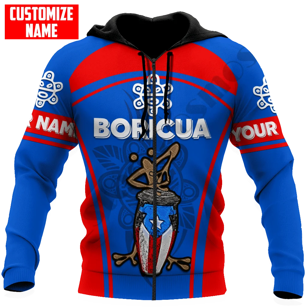 PLstarCosmos 3Dprint Newest Puerto Rico Frog Custom Name Harajuku Streetwear Funny Causal Unique Unisex Hoodies/Sweatshirt/Zip 1