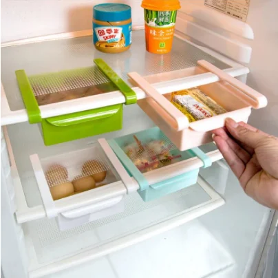 

Eco-Friendly Multifunction Kitchen Refrigerator Storage Rack Fridge Freezer Shelf Holder Pull-out Drawer Organiser Space saver