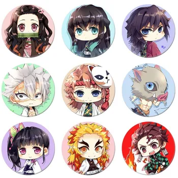 

Cute Anime Badges Demon Slayer: Kimetsu No Yaiba Cosplay Brooch Pins Schoolbag 5.8CM