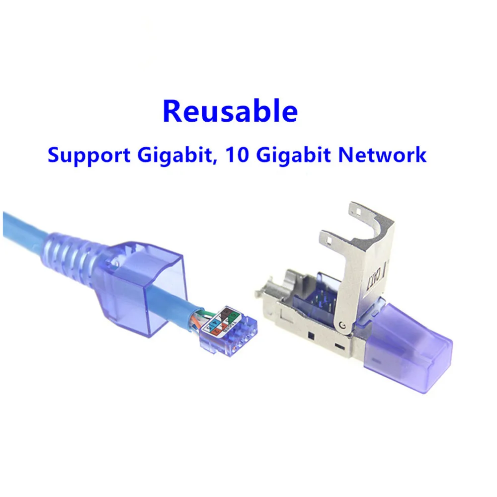 CAT7 разъем Ethernet RJ45 высокое качество экранированная кристальная головка многоразовая кристальная головка Ethernet кабель адаптер 10 гигабит Ethernet