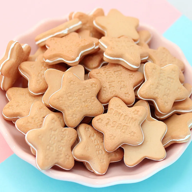 star 10 шт. моделирование печенье плоские пластмассовые кабошон Kawaii Медведь звезда искусственные продукты рождественские украшения принадлежности для скрапбукинга «сделай сам» - Цвет: star