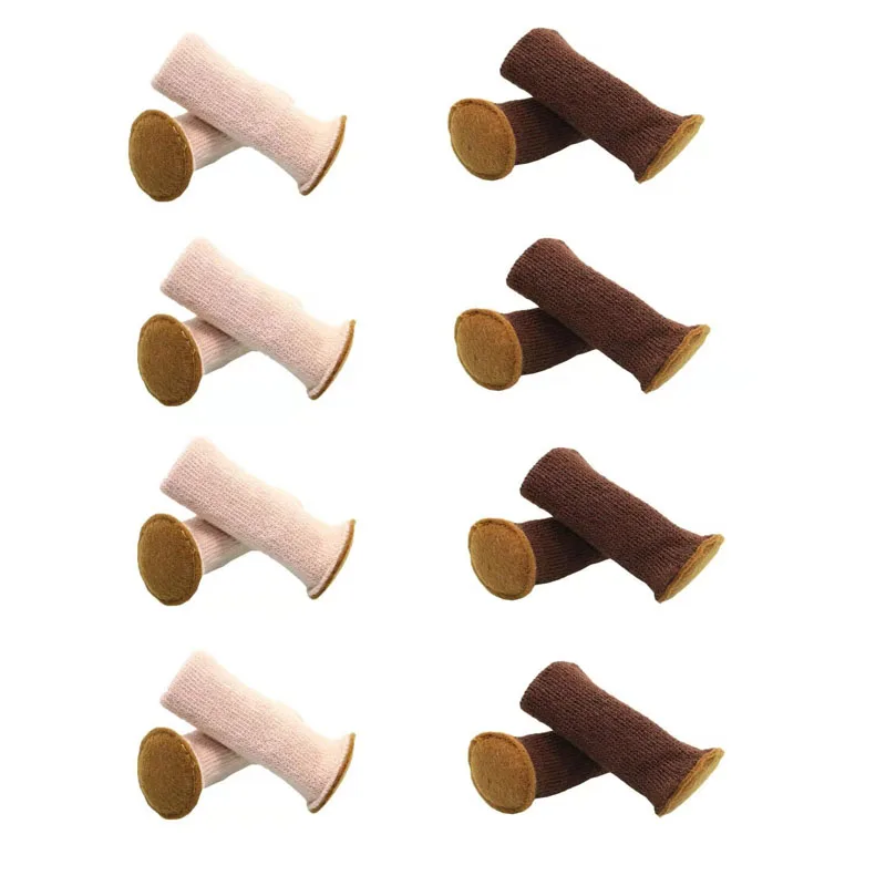 16pcs Pink Coffee Тканевые ножки стула, покрытие стула, Круглая Вязаная Шерстяная мебель, ножки, носки для пола, защита от скольжения, покрытие для столешницы - Цвет: 16pcs Pink Coffee