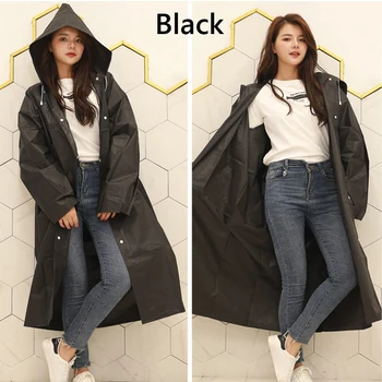 

Fashion EVA Women Man Raincoat Clear Camping Thickened Face Masks Waterproof Rain Poncho Coat Adult Hooded Rainwear Suit