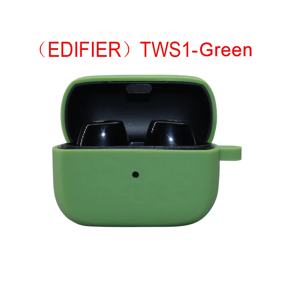 Green for TWS1 Силиконовый чехол для EDIFIER TWS1/2, беспроводные Bluetooth наушники, защитный чехол для EDIFIER TWS1 TWS2, зарядный футляр, чехол для наушников - Цвет: Green for TWS1