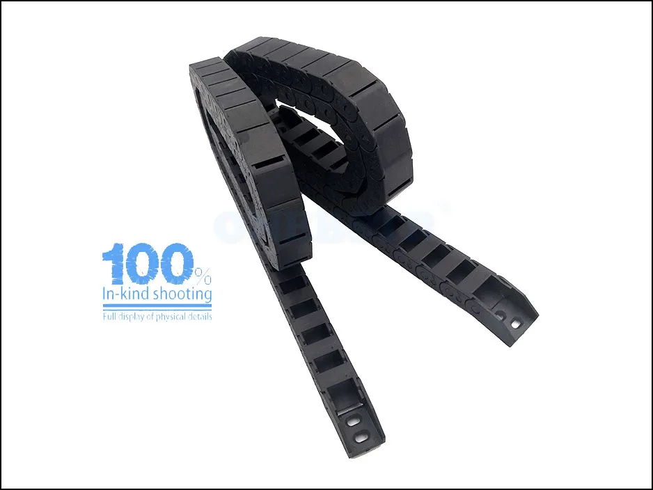 JFLO 1Meter 10x15 10x20 Wire Carrier cable Drag chain Semi-enclosed non-opening with end connectors Tanks Towline Free shipping 14