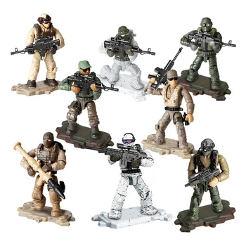 

8Pcs/set Military Blocks Series 1:36 Special Troops Action Figures City Police Model DIY Building Blocks Set Toys for Boys Gifts