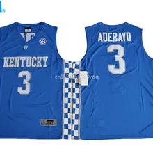 Новое поступление высокое качество Кентукки Edrice Adebayo#3 футболка колледжа ограниченная Спортивная футболка S-XXXL
