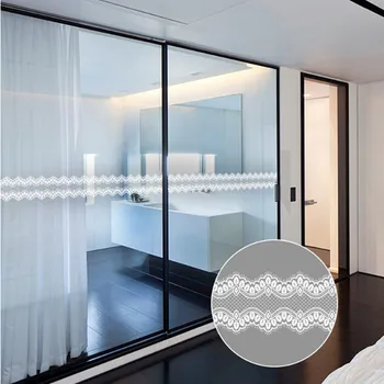 

Fashion Lace Stickers Window Kitchen Cabinet Showcase PVC Wallpaper Mirror Decorative Corner Line Wall Sticker Home Decoration