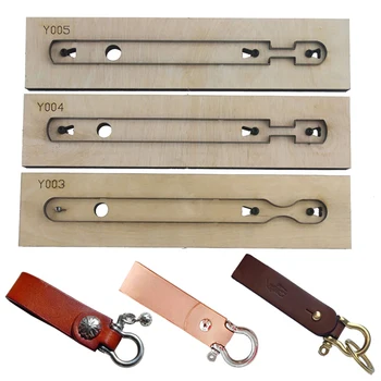 

Wooden Steel Key Ring Template Leathercraft Punching Tools Mould DIY Handmade Craft Keychain Cutter Mold