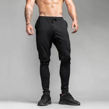 

OA Autumn New Men's Fitness Long Sweatpants Bodybuilding Workout Solid Color Cotton Drawstring Slim Fit Tights Trousers For Male