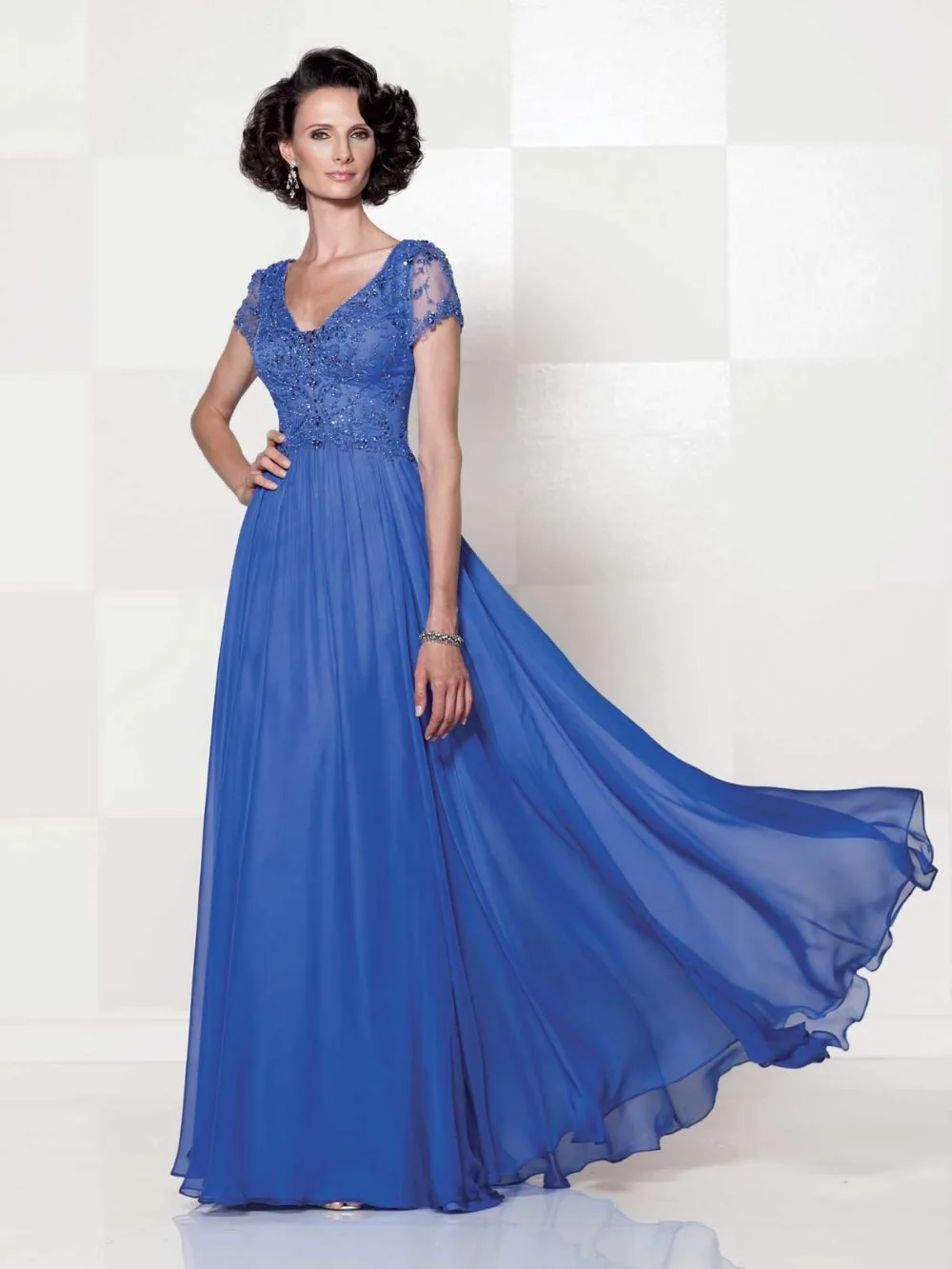 robe de soiree вечерние платья с рукавами-крылышками Формальное вечернее кружевное платье с аппликацией платья для матери невесты