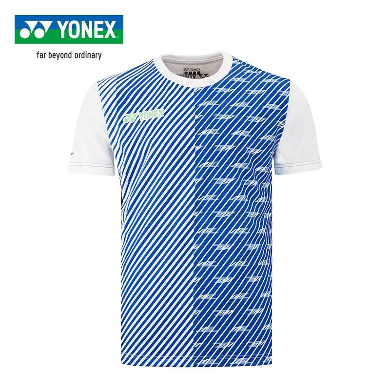Новые мужские футболки для бадминтона Yonex, дышащая удобная быстросохнущая футболка с короткими рукавами для фитнеса, Спортивная футболка 16420lcwcr - Color: Blue