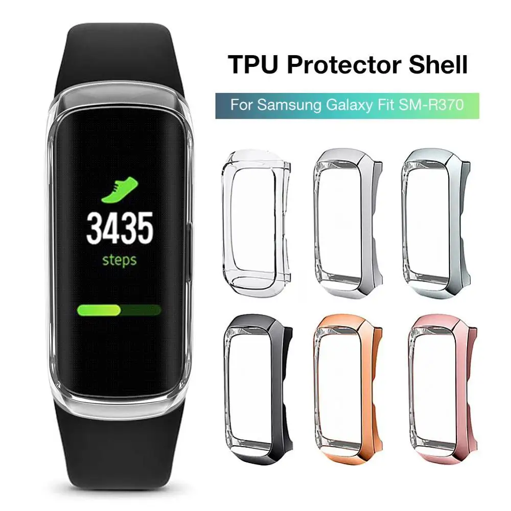 

360 Degree TPU Protector Case Cover Shell For Samsung Galaxy Fit SM-R370 Smart Bracelet Protective Transparent Plating Shell