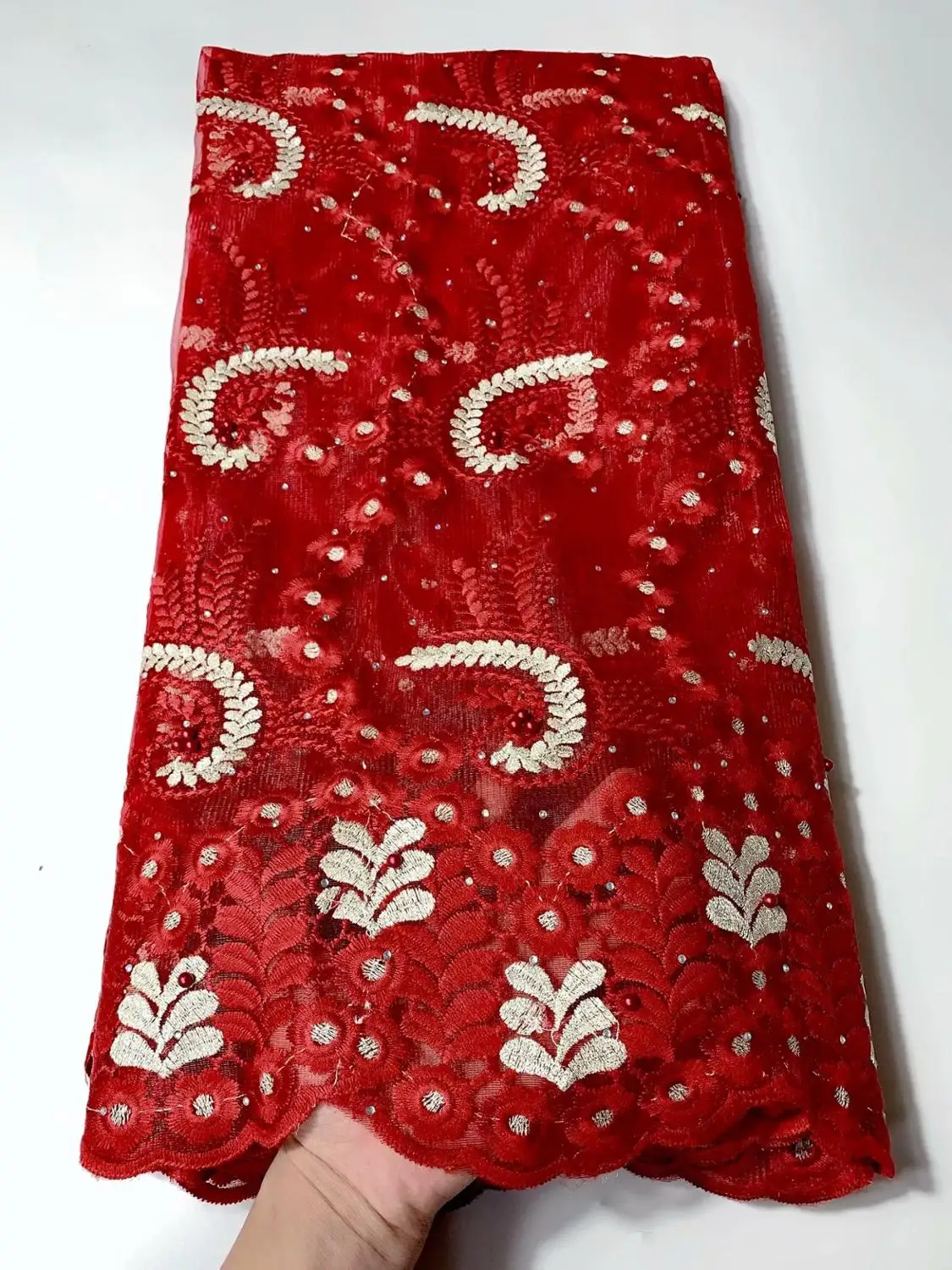 Высокое качество ручная работа 3D цветок африканские кружева ткань новейшая