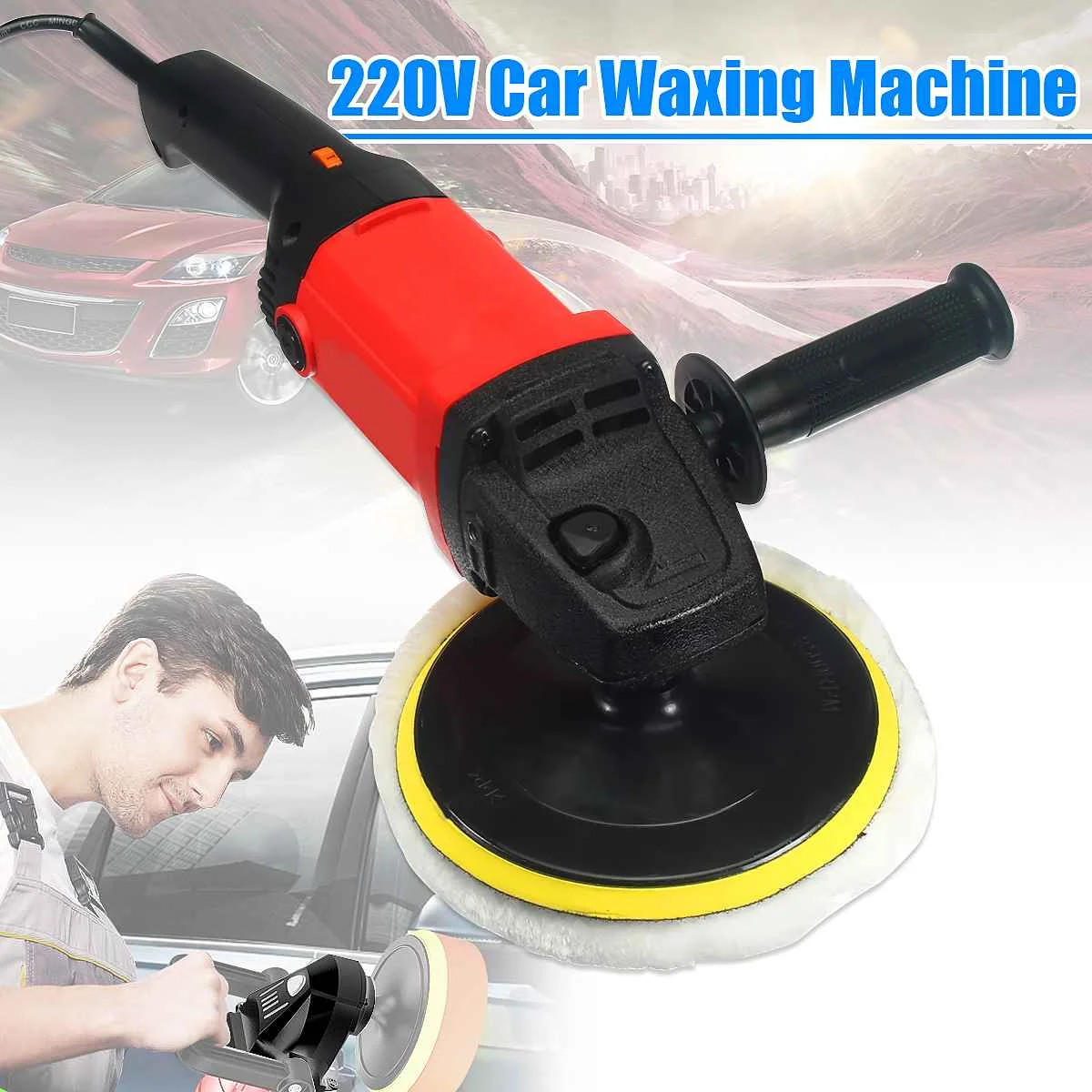 

220V 1200W Grinder Mini Polishing Machine Car Polisher Sanding Machine Orbit Polish Adjustable Speed Sanding Waxing Power Tools