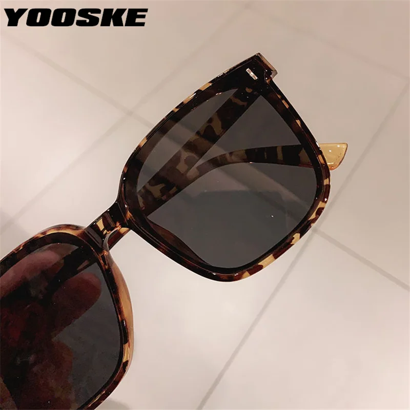 YOOSKE 레트로 편광 선글라스 남녀공용, 인기있는 스퀘어 선글라스, 여성용 블랙 안경, 드라이버 고글, UV400 미러