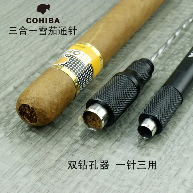 COHIBA сигары удар приспособления для резки портативный карманный металлический клинок пуля отверстие с сверло для сигары аксессуары для сигар инструмент CLH-3995