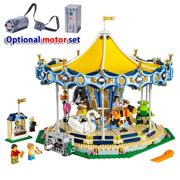 

With motor CREATOR Compatible 10257 City Street Carousel Building Blocks Bricks Educational Christmas Toys Kids Birthday Gifts