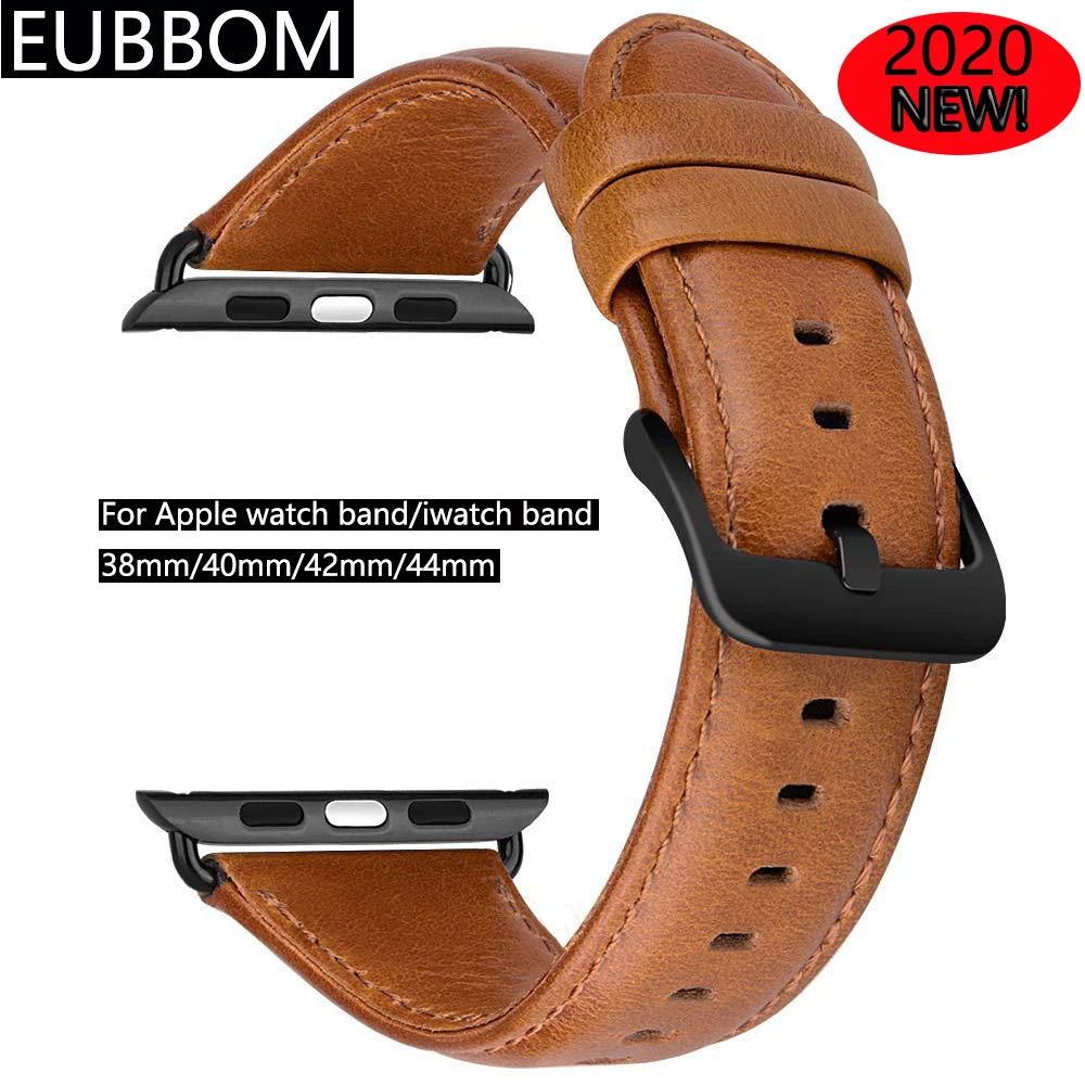 

EUBBOM Hot Sell Leather Watchband for Apple Watch Band Series /6/4/5/3/2/1 Sport Bracelet 42 mm 38 mm Strap For iwatch 4 Band