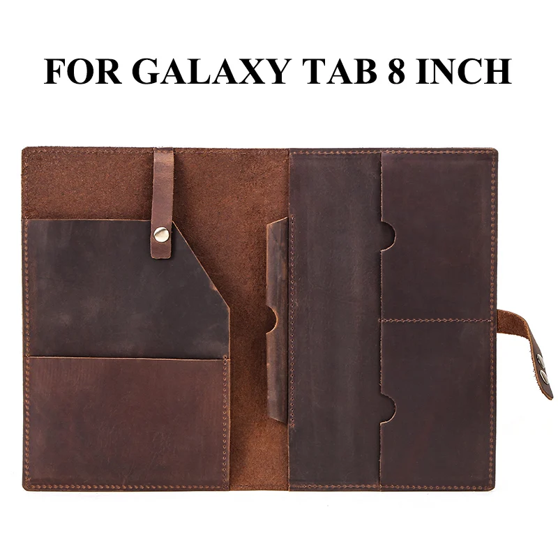 Винтажный чехол для планшета из натуральной кожи для samsung Galaxy Tab S2 S3 " 9,7" Чехол для Galaxy Tab A " 9,7"/Galaxy Tab S4 S5e S6 10,5 - Цвет: For Galaxy 8 inch
