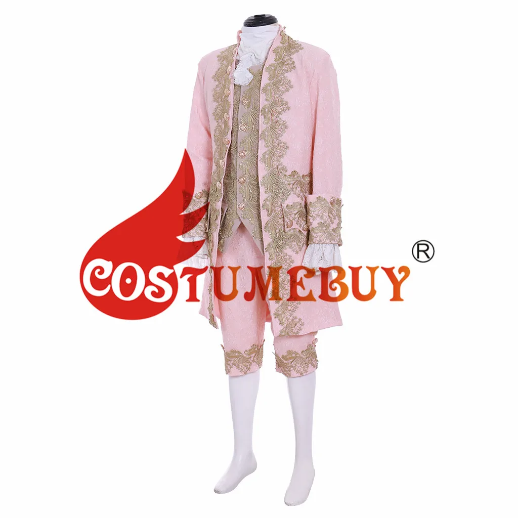 CostumeBuy/мужской Костюм Принца британской Марии Антуанетты для костюмированной вечеринки костюм для взрослых детей 18 век Rococo розовый костюм L920