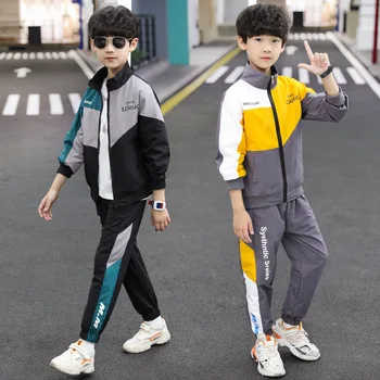 

Boys Autumn Suit 2020 New Children Korean Style Leisure Sports Zipper Jacket + Pants Two-piece Suit