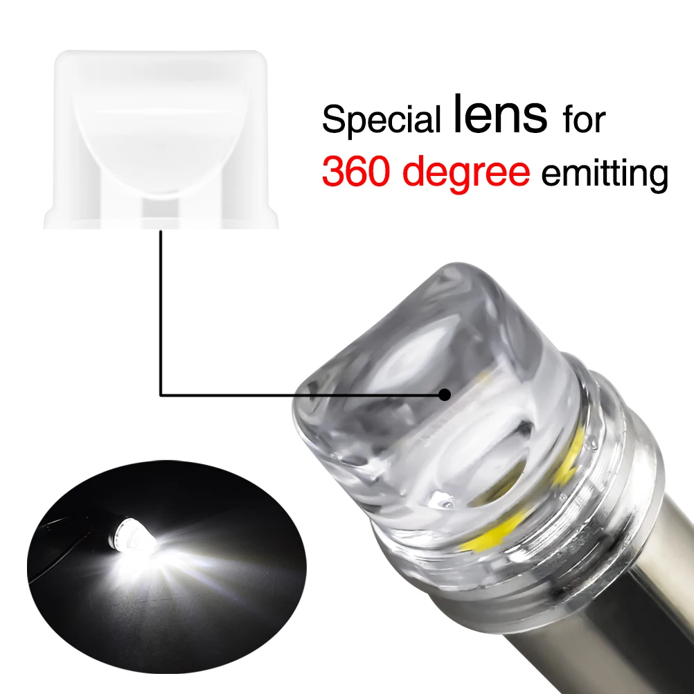 10x BA9S T4W LED ڵ  3D T2W T3W H5W ׸ ڵ LED ȣ , 3 LED 2835 SMD 12/24V ڵ ̵ Ŀ 