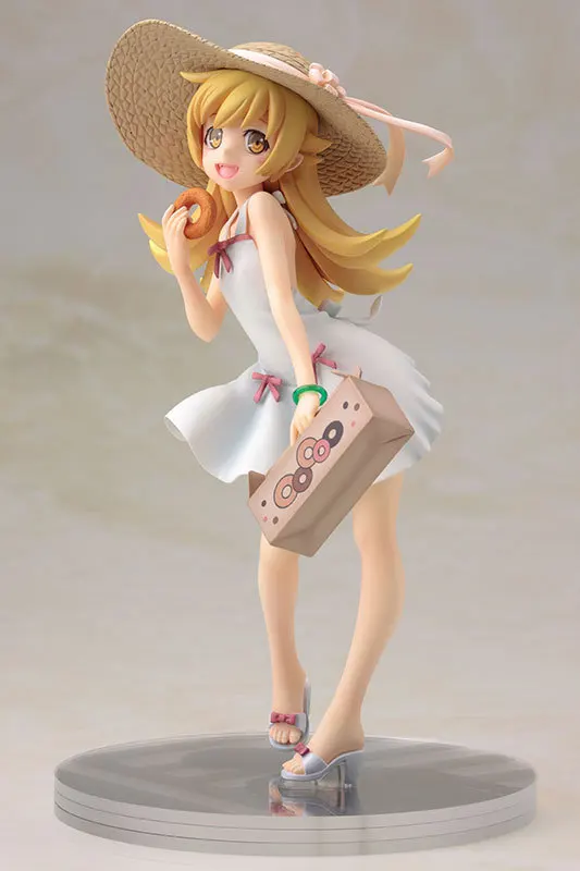 Японское аниме Oshino Shinobu Фигурки игрушек 17 см alter Sunshine Girl Kiss-Shot Wearing соломенная шляпа и платье сексуальная девушка фигура - Цвет: No color box
