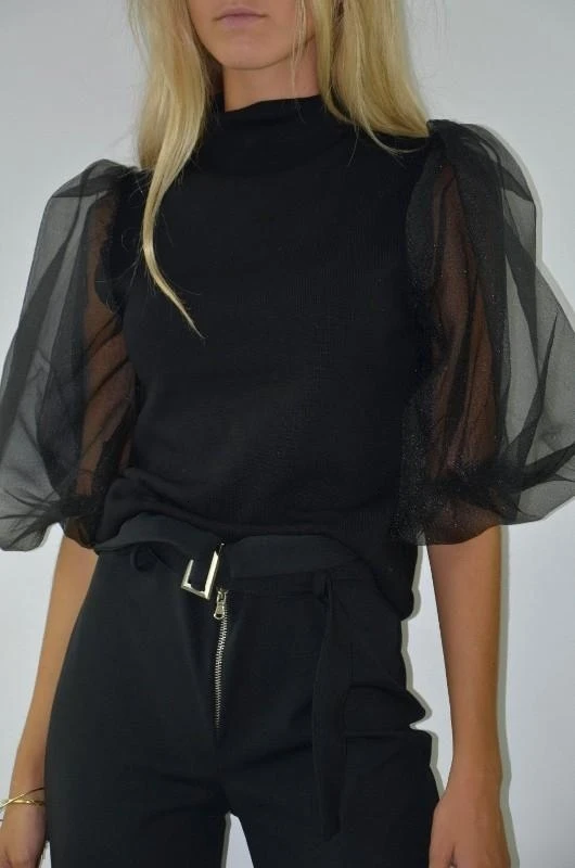 GREYMODA Топ MUJER PUNTO MANGA органза серый Moda