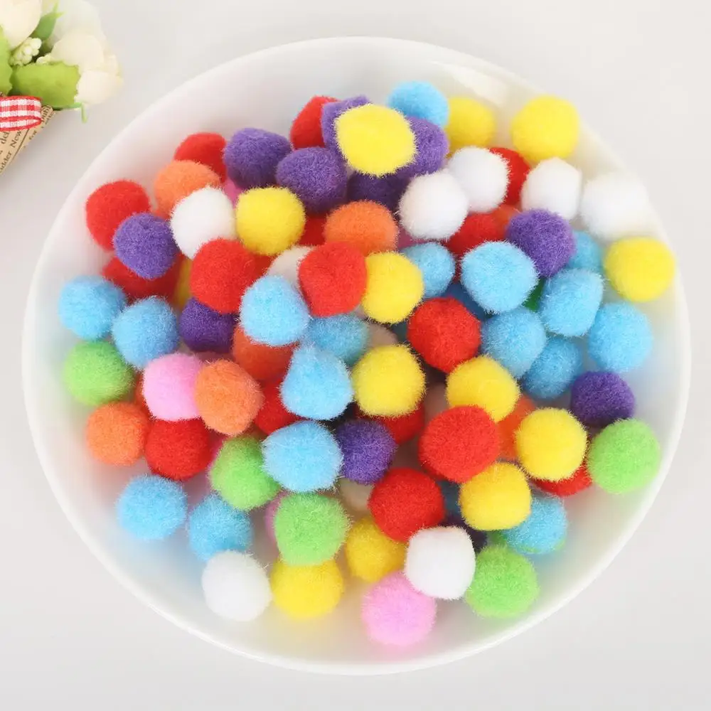Pom Poms Craft Supplies Soft Pom Pom Balls For DIY Kids Toys Garment Handcraft Accessories 100-500pcs