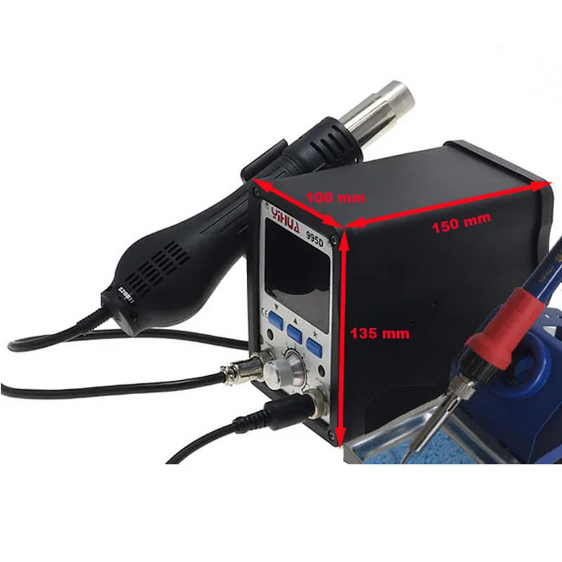 US $137.13 220V YIHUA 995D SMD Hot Air Gun Rework Soldering Station with Largescreen LCD Display