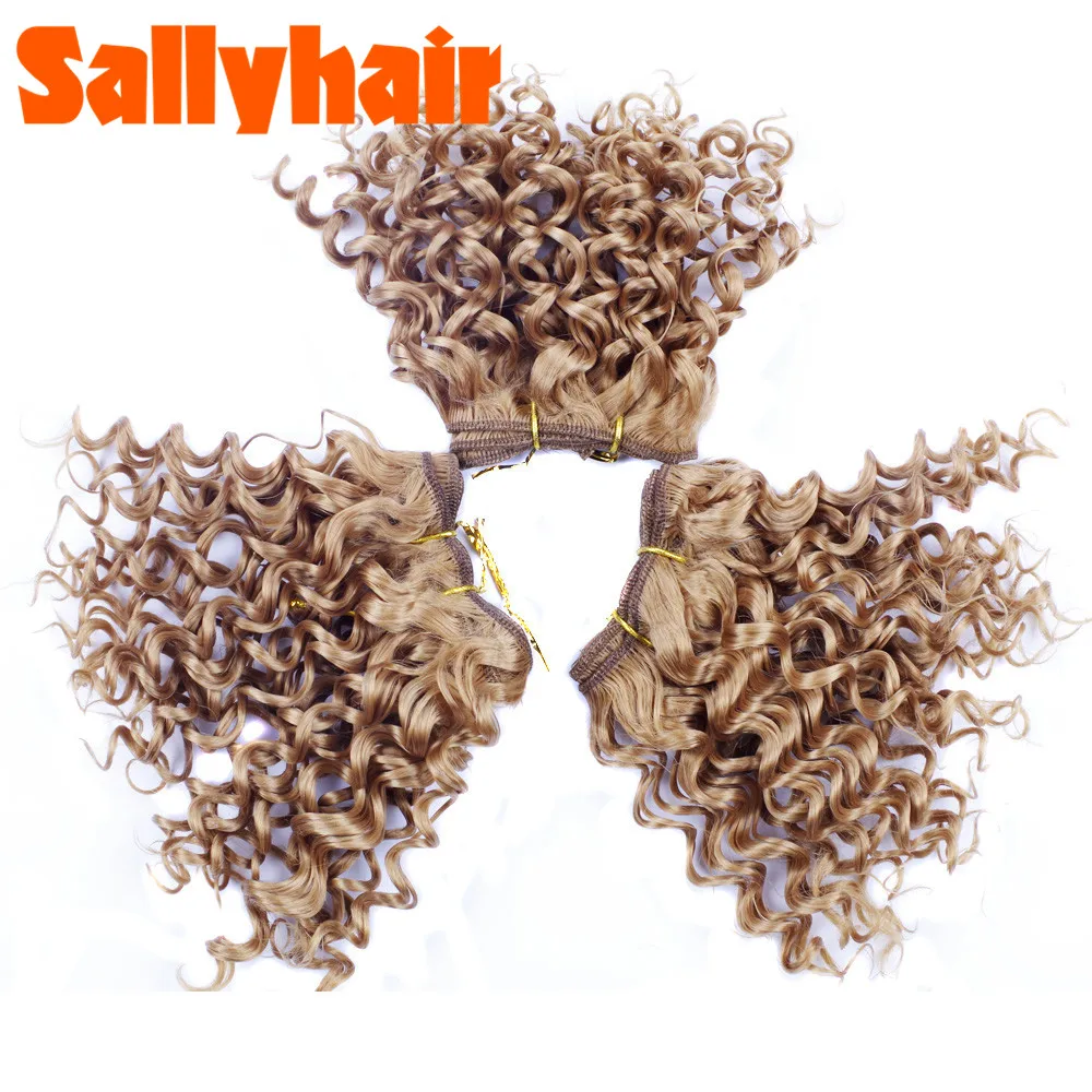Sallyhair Ombre Color Afro Kinky Curly Crochet Hair Weave Mixed Black Burgundy Synthetic Hair Extensions 3pclot Hair Weavings  (30)