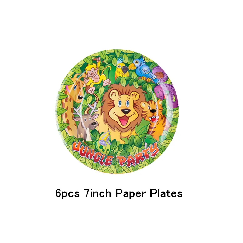 7 inch Plate-6pcs Король Лев Simba принадлежности для тематической вечеринки одноразовая посуда бумажные скатерти с чашками вечерние украшения детский душ - Цвет: 7 inch Plate-6pcs
