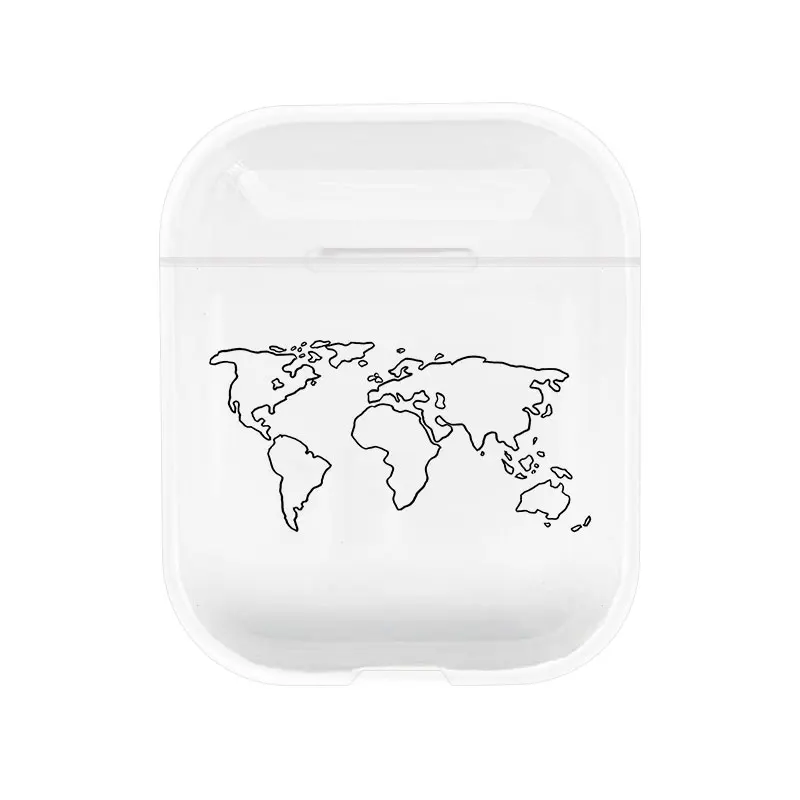 Милый чехол для Apple airpods чехол мультфильм путешествия слово mapпрозрачный Bluetooth наушники чехол для Airpods наушники мягкий чехол - Цвет: I200934