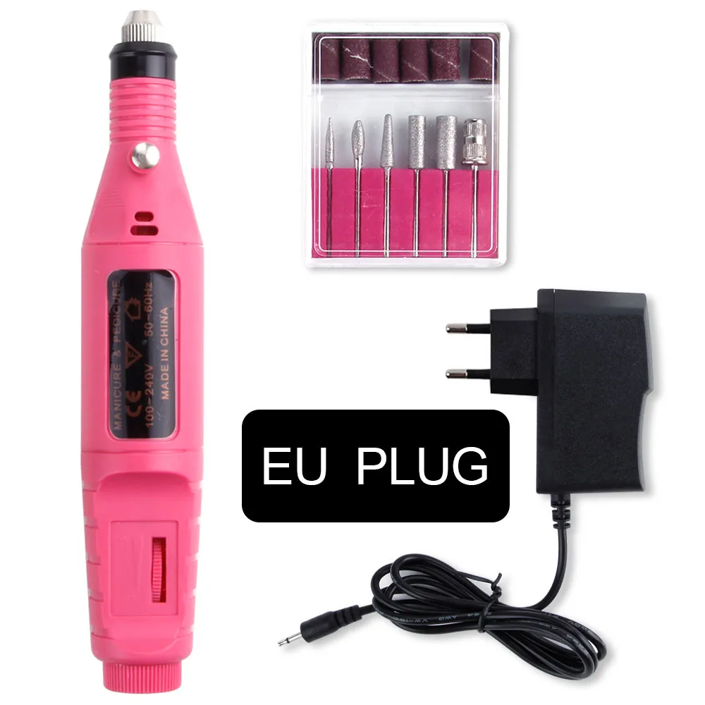 Set A EU Plug Профессиональный маникюрный станок, набор сверл для ногтей, керамический фреза, Гель-лак для удаления фризов, профессиональное оборудование - Color: Set A EU Plug