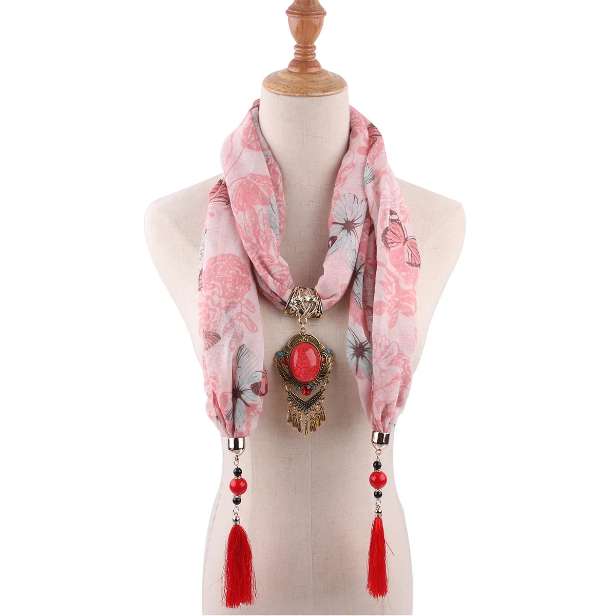 Temperament Lady Shawl Scarf Jewelry Necklace National Wind Scarf Mongolia Clothing Accessories