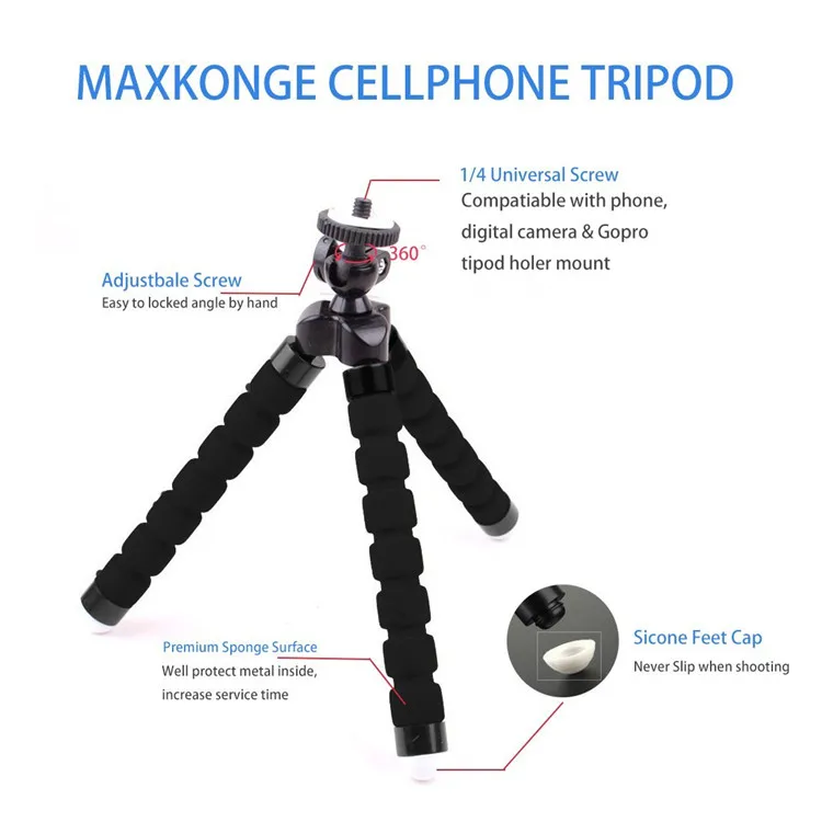 Универсальная телефонная розетка Гибкий Осьминог губка мини штатив Gopro Hero 7 6 5 4/3+/3 sj4000 держатель камеры кронштейн