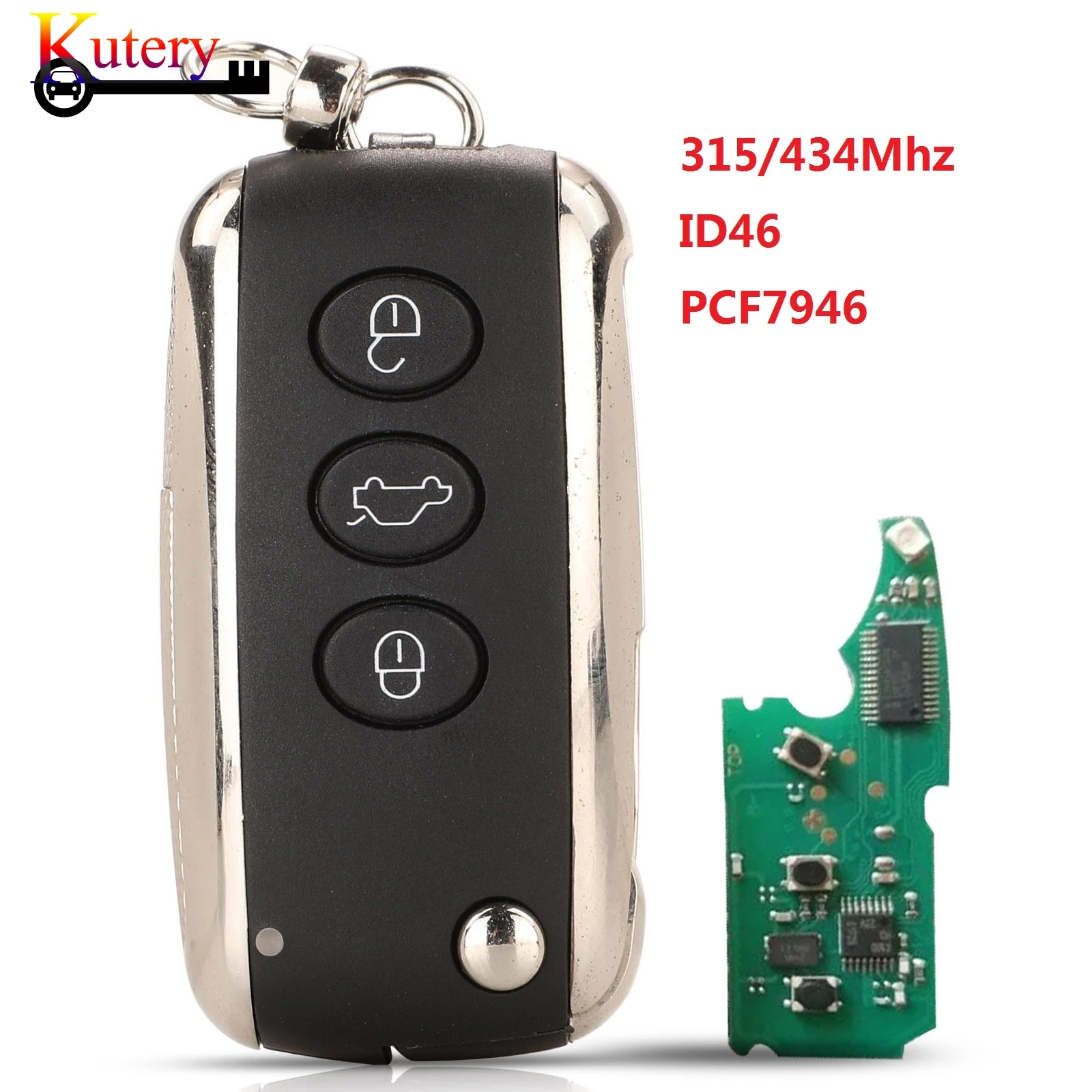 US $61.68 Kutery Smart 31 Button Remote Key Fob ASK 315Mhz434Mhz ID46 for Bentley Continental GT GTC Flying Spur