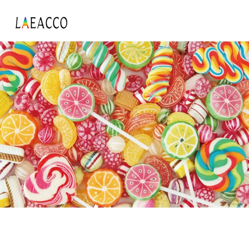 Laeacco виниловые фоны для фотосъемки конфет бар красочные леденцы десерт ребенок день рождения портрет фоны фотостудия