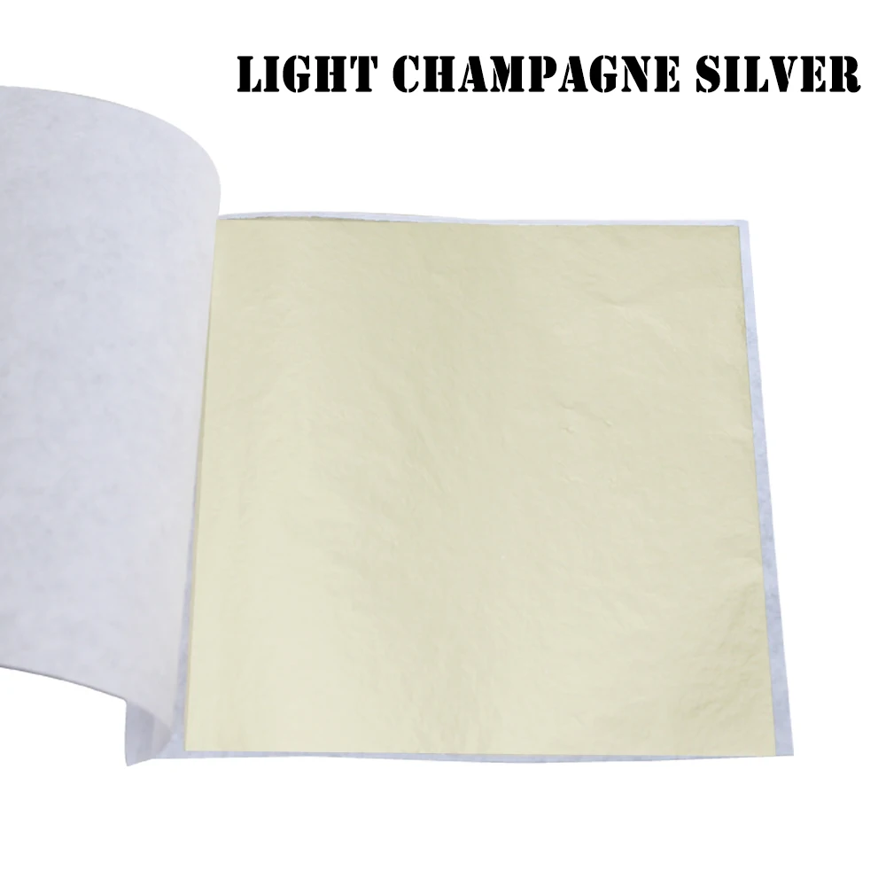 Light Champagne Имитация листов золотого листа фольга бумага 10 шт. 8X8,5 см для художественных ремесел статуя украшения ногтей красочный золотой лист фольга бумага позолота - Цвет: Light Champagne