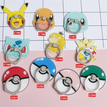 

Cartoon Anime Pokemon Peripheral Phone Holder Keychain Acrylic Ring Pikachu Bulbasaur 360 Degree Rotation Phone Holder Gift