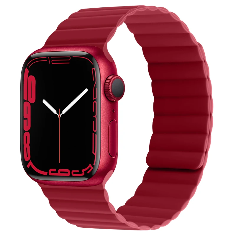 Pulseira Magnética Original para Apple Pulseira de Relógio Silicone Ligação Loop 44 mm 40 mm 41 mm 45 mm Iver Série se Pulseira 1:1 - Image 6