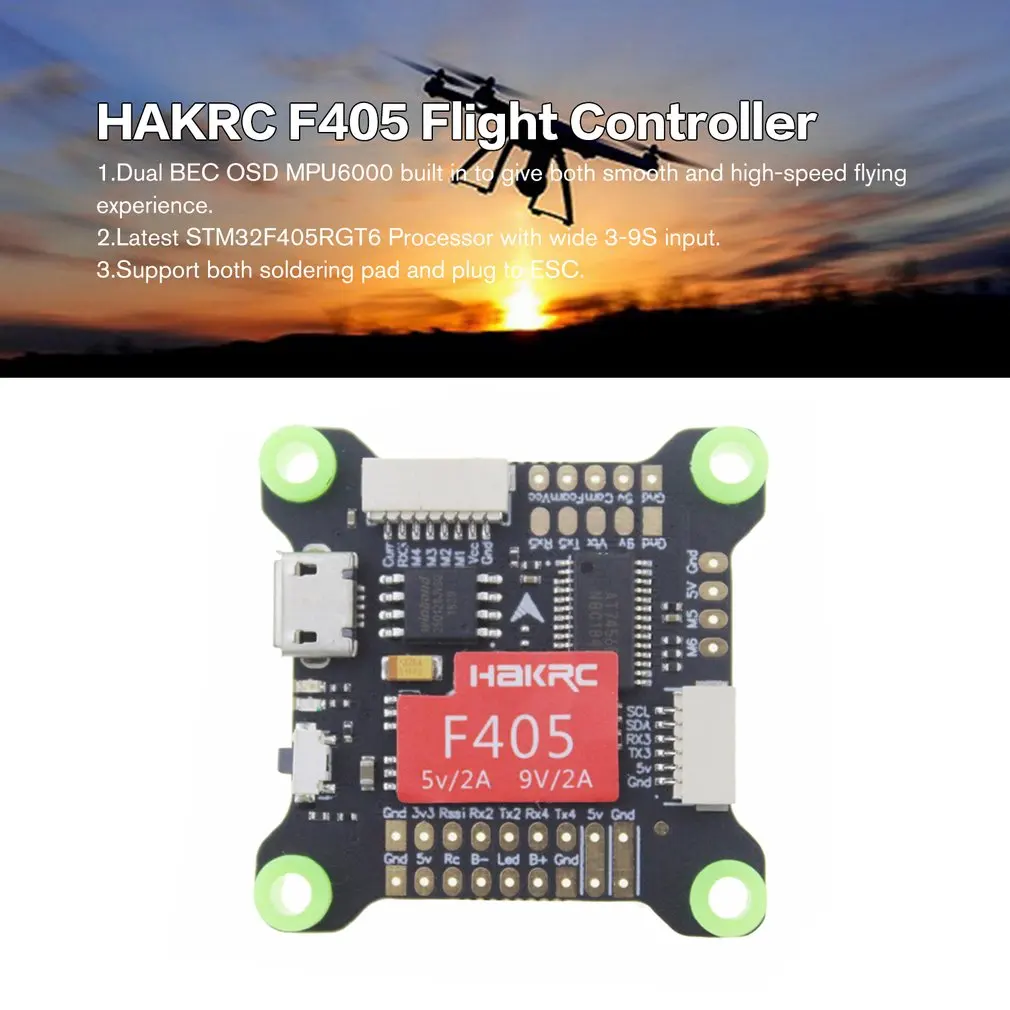 HAKRC F405 Контроллер полета 5 в 9 в двойной BEC OSD 3-9S MPU6000 для RC Дрон FPV гоночные запчасти аксессуар