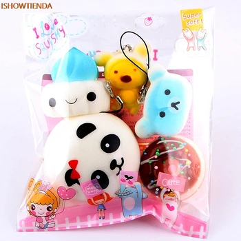 

5pcs Medium Mini Soft Squishy Bread Toys Key Stress Relief Reliever Squishy Toy Hot Kid Toys Kid Children Child